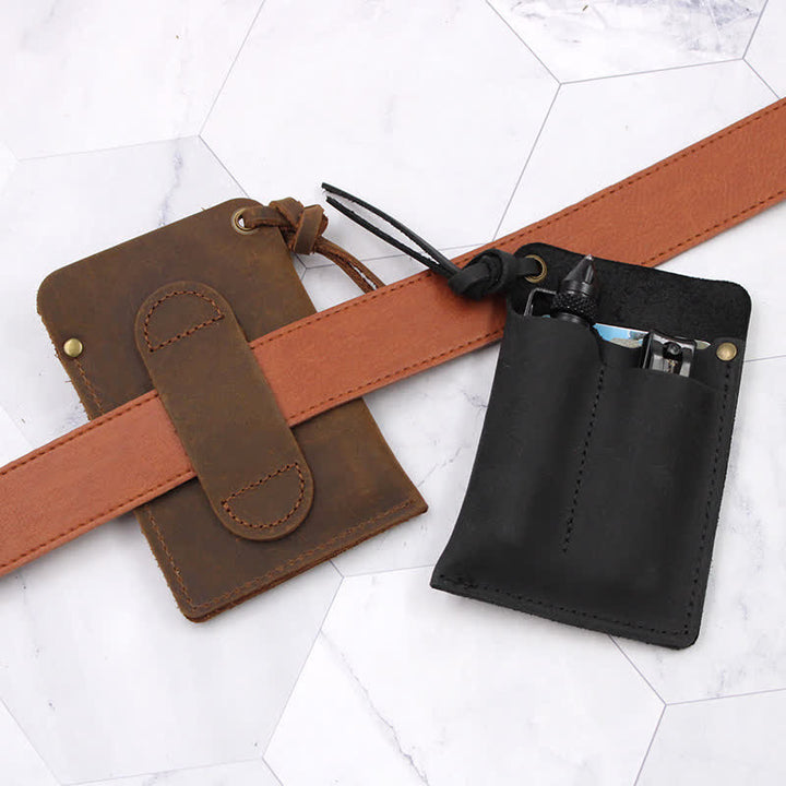 Sac ceinture en cuir EDC portable et pratique pour l'extérieur
