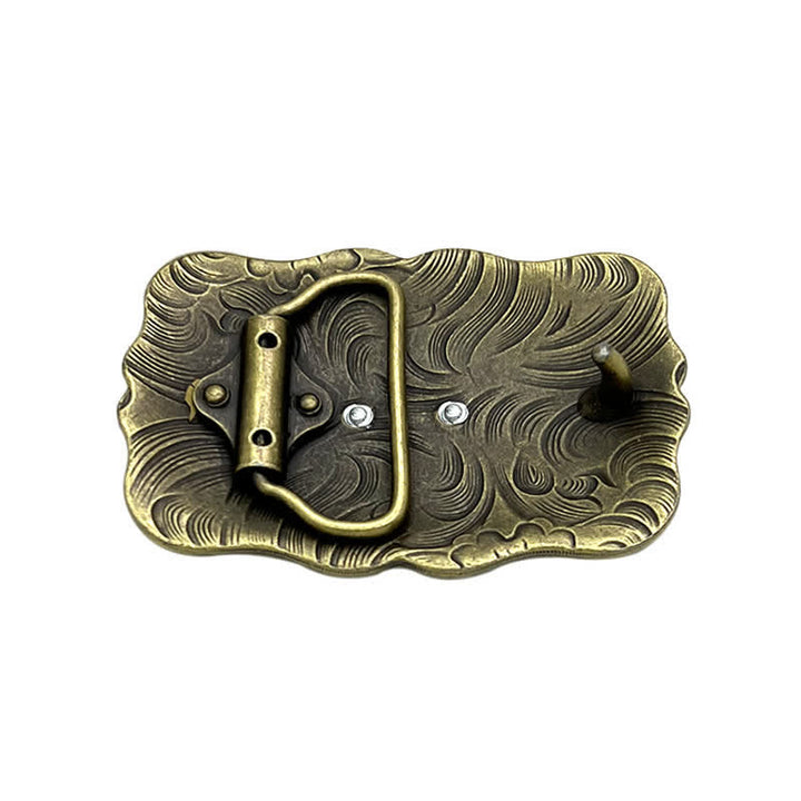 Ceinture en cuir à boucle pour homme avec motif cheval sauvage western