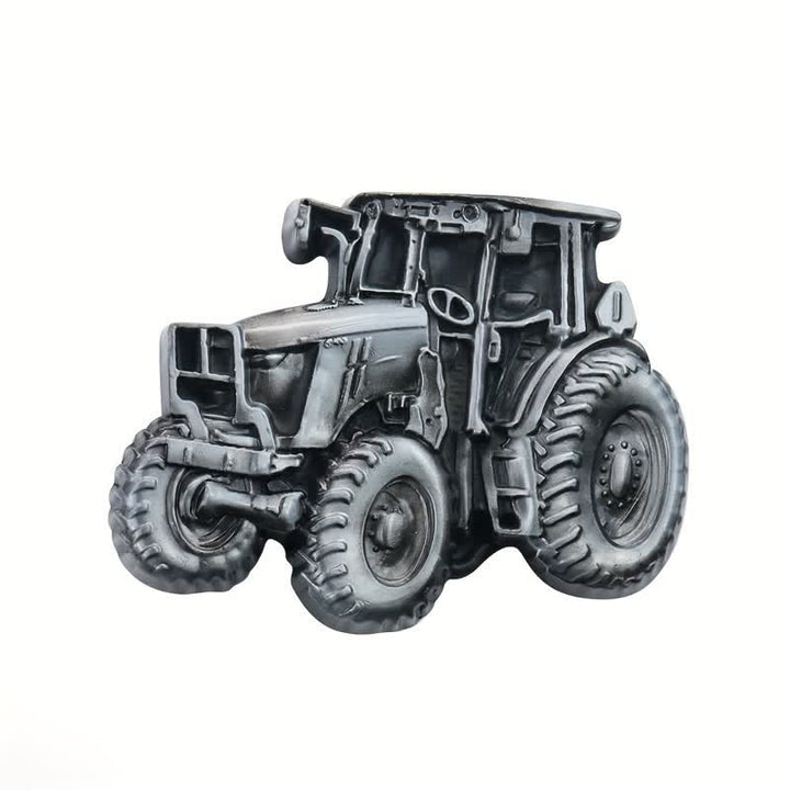 Ceinture en cuir à boucle pour homme avec motif tracteur de campagne