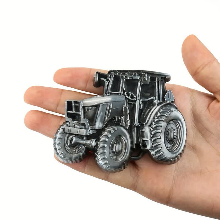 Ceinture en cuir à boucle pour homme avec motif tracteur de campagne
