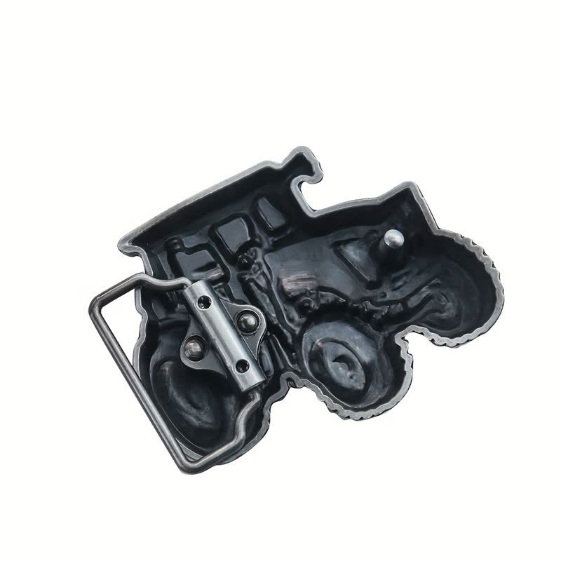 Ceinture en cuir à boucle pour homme avec motif tracteur de campagne