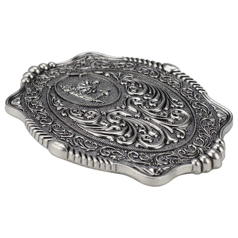 Ceinture en cuir à boucle pour homme avec motif de croix religieuse