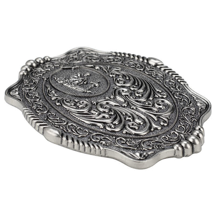 Ceinture en cuir à boucle pour homme avec motif de croix religieuse