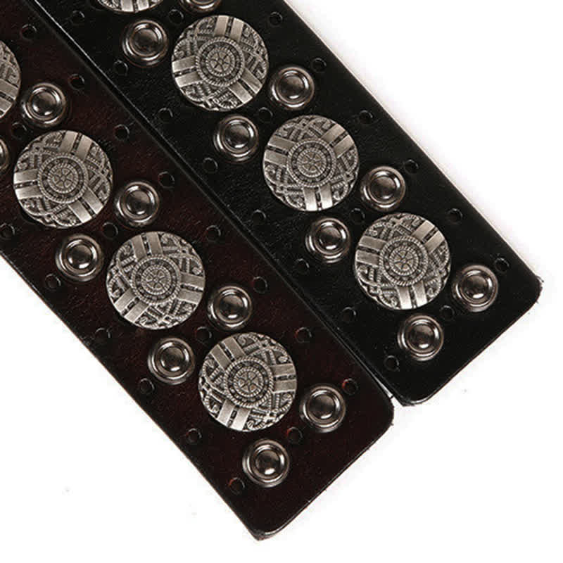 Ceinture en cuir avec rivets en métal lourd pour jeans de moto