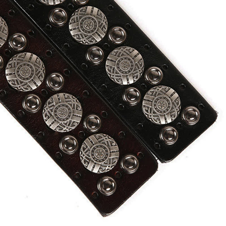 Ceinture en cuir avec rivets en métal lourd pour jeans de moto