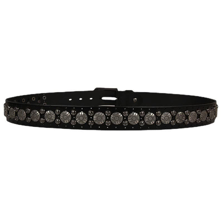 Ceinture en cuir avec rivets en métal lourd pour jeans de moto