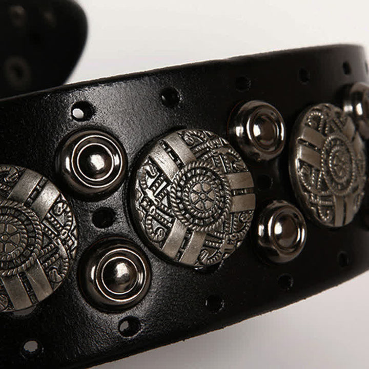 Ceinture en cuir avec rivets en métal lourd pour jeans de moto