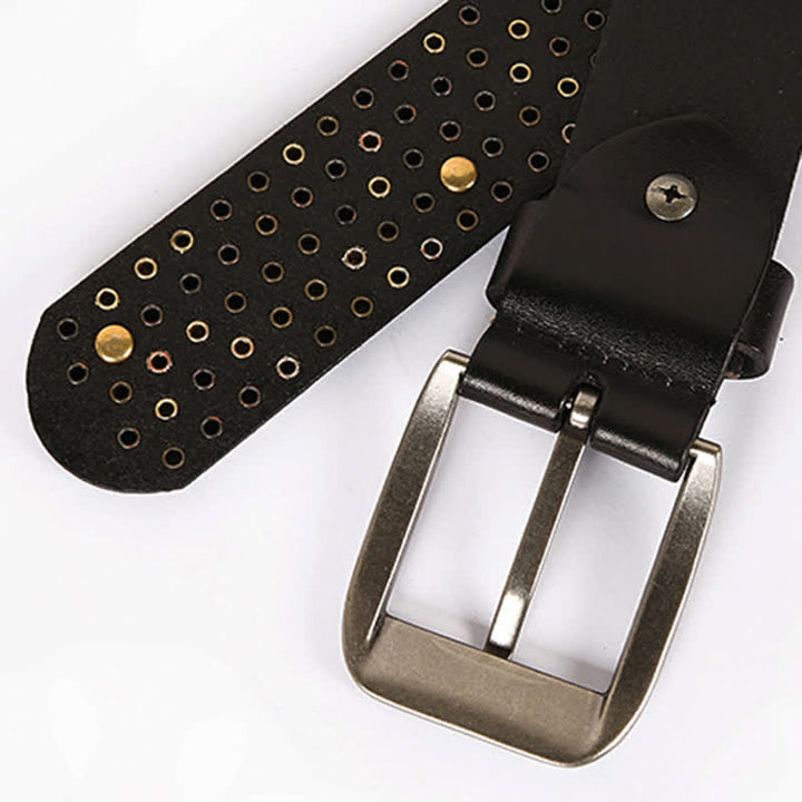 Ceinture en cuir élégante avec rivets cloutés et strass