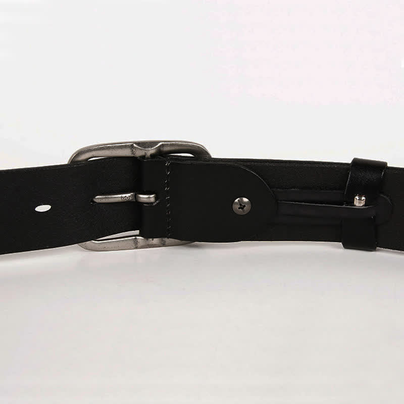 Ceinture en cuir cloutée à rivets géométriques vintage en métal