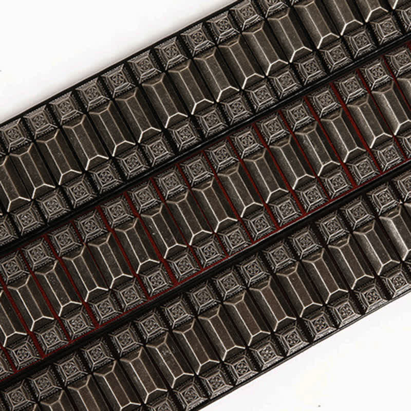 Ceinture en cuir cloutée à rivets géométriques vintage en métal
