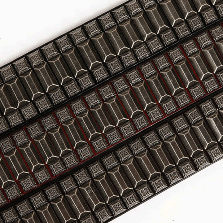 Ceinture en cuir cloutée à rivets géométriques vintage en métal