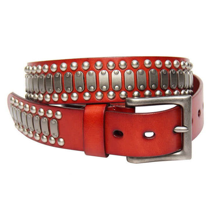 Ceinture en cuir cloutée à rivets en métal style rock décontracté