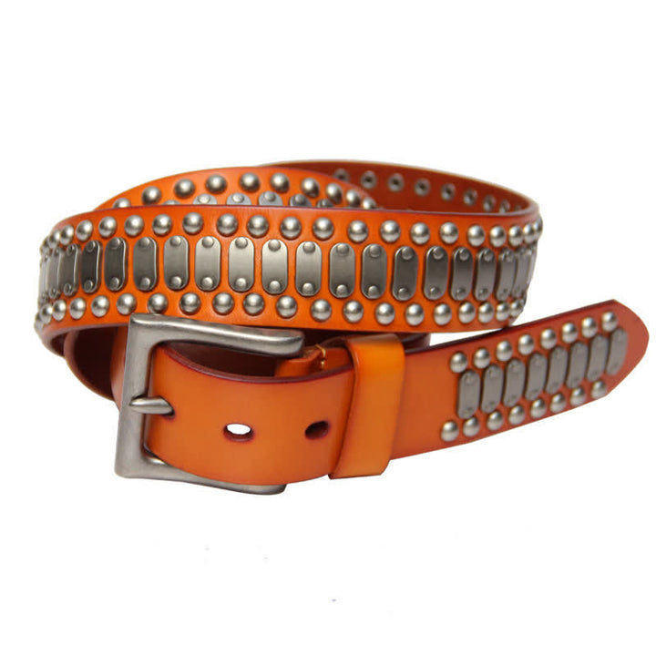 Ceinture en cuir cloutée à rivets en métal style rock décontracté