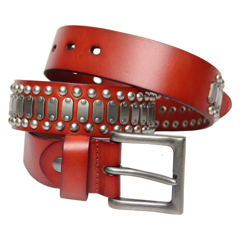 Ceinture en cuir cloutée à rivets en métal style rock décontracté