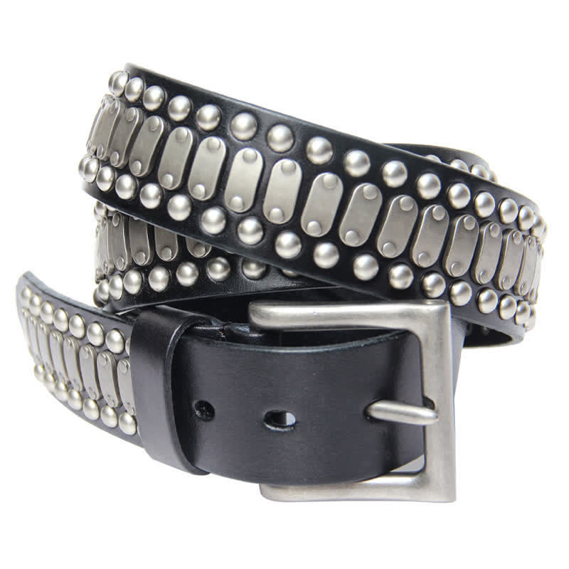 Ceinture en cuir cloutée à rivets en métal style rock décontracté