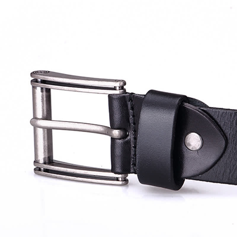 Ceinture en cuir à motif tête de mort et croix avec rivets en métal lourd