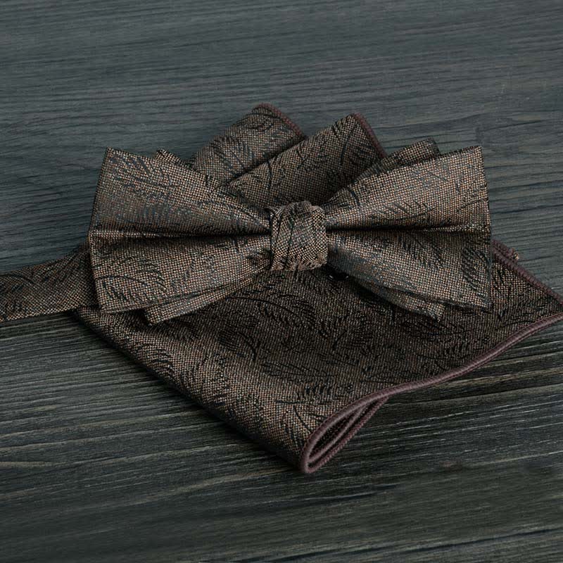 Ensemble de 2 nœuds papillons de mariage formels à pois et fleurs pour hommes
