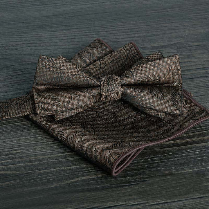 Ensemble de 2 nœuds papillons de mariage formels à pois et fleurs pour hommes