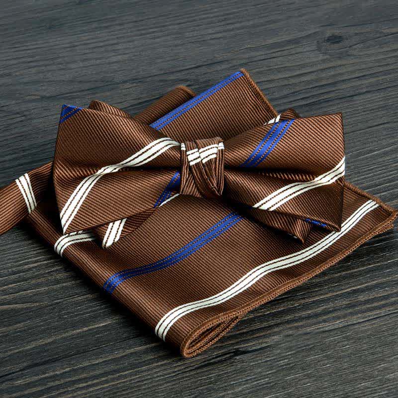 Ensemble de 2 nœuds papillons de mariage formels à pois et fleurs pour hommes