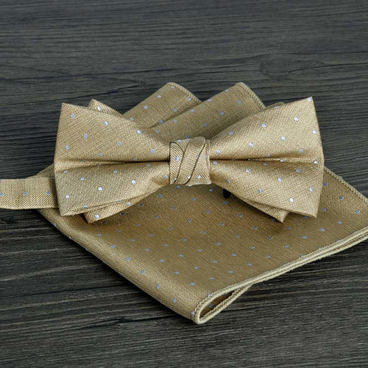 Ensemble de 2 nœuds papillons de mariage formels à pois et fleurs pour hommes