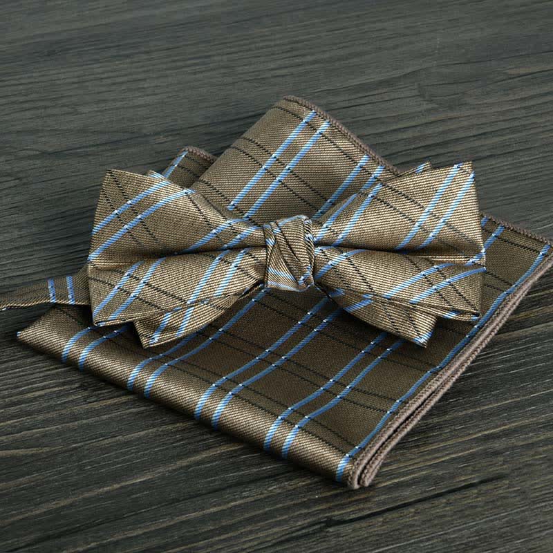Ensemble de 2 nœuds papillons de mariage formels à pois et fleurs pour hommes