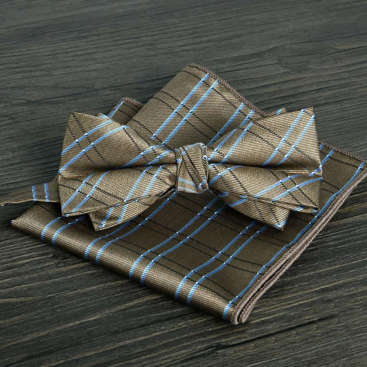 Ensemble de 2 nœuds papillons de mariage formels à pois et fleurs pour hommes