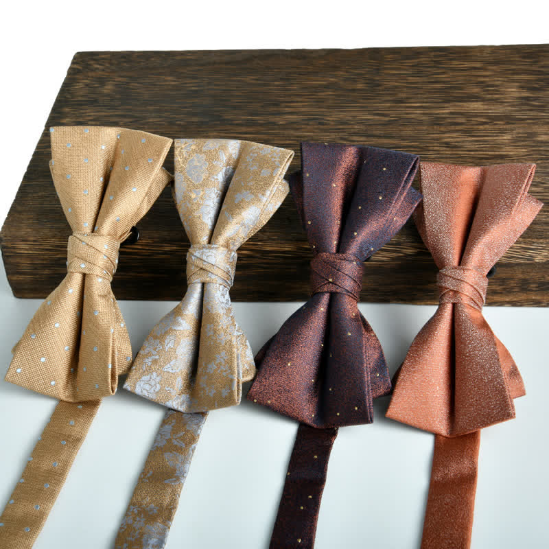 Ensemble de 2 nœuds papillons de mariage formels à pois et fleurs pour hommes