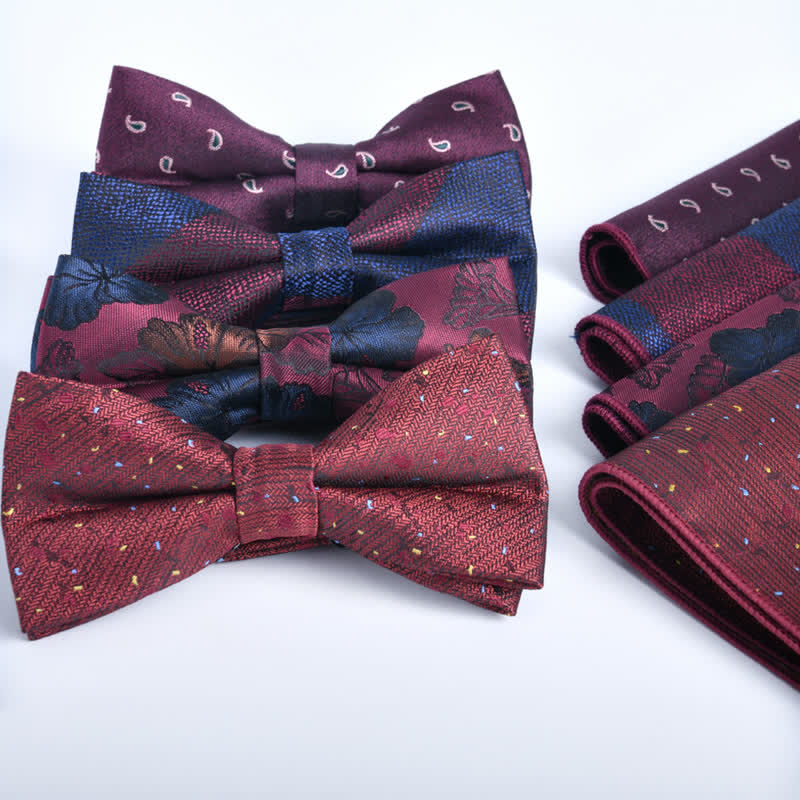 Ensemble de 2 nœuds papillons formels bordeaux pour hommes