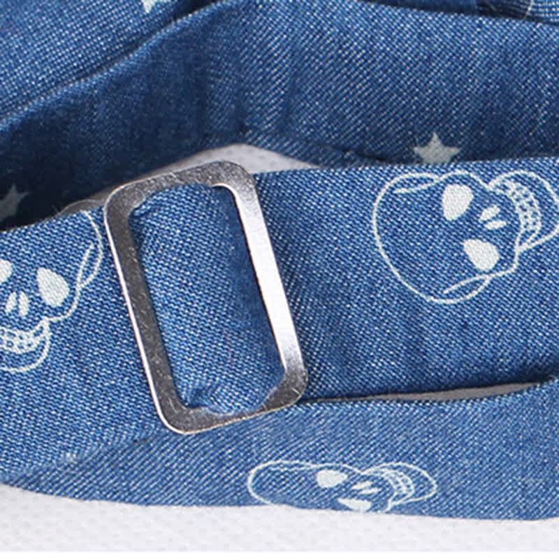 Nœud papillon en coton à imprimé tête de mort et arête de poisson bleu style britannique pour homme