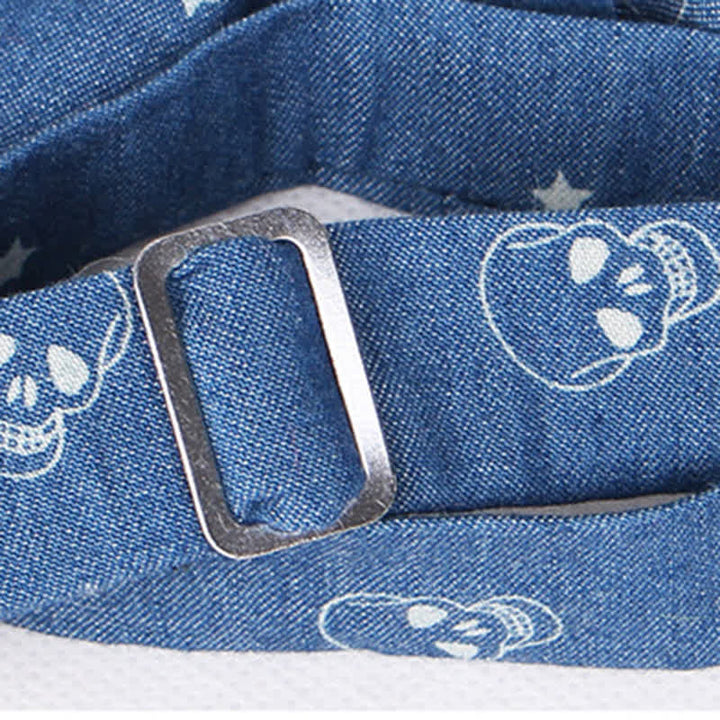 Nœud papillon en coton à imprimé tête de mort et arête de poisson bleu style britannique pour homme