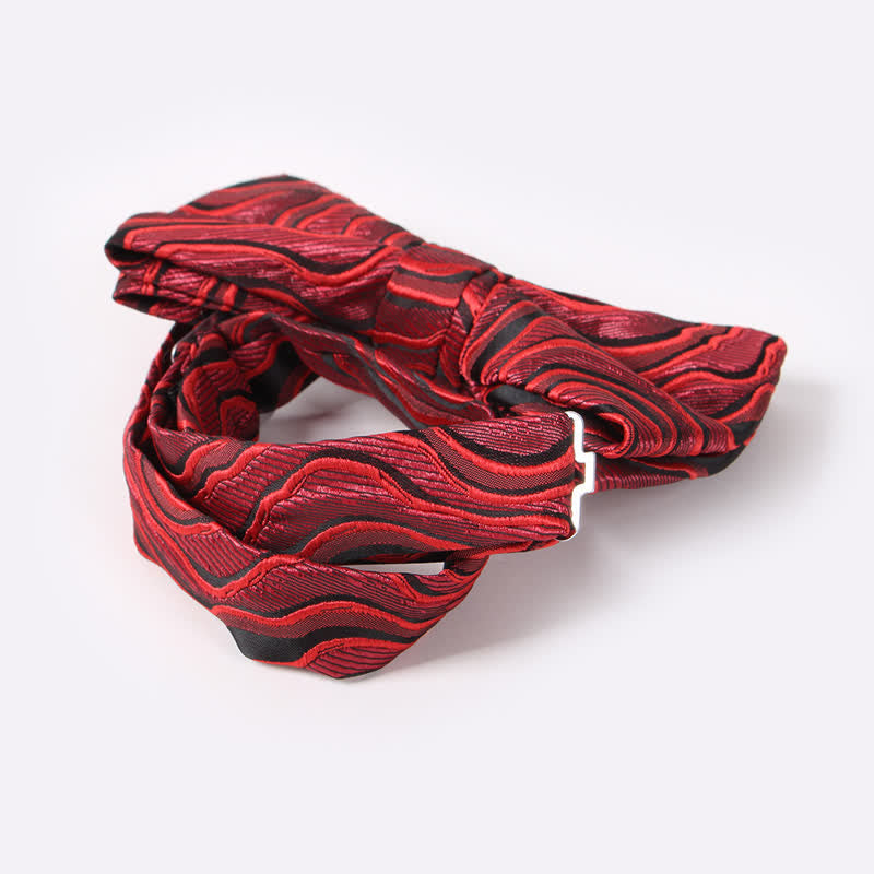 Nœud papillon double épaisseur imprimé vagues océaniques pour homme