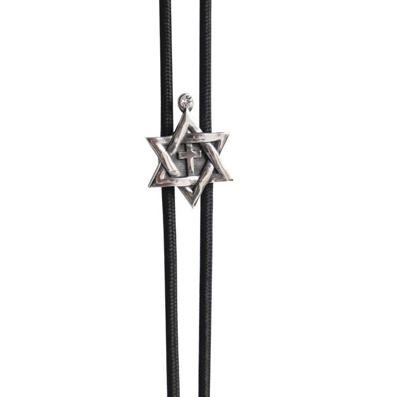 Cravate Bolo étoile hexagramme porte-bonheur
