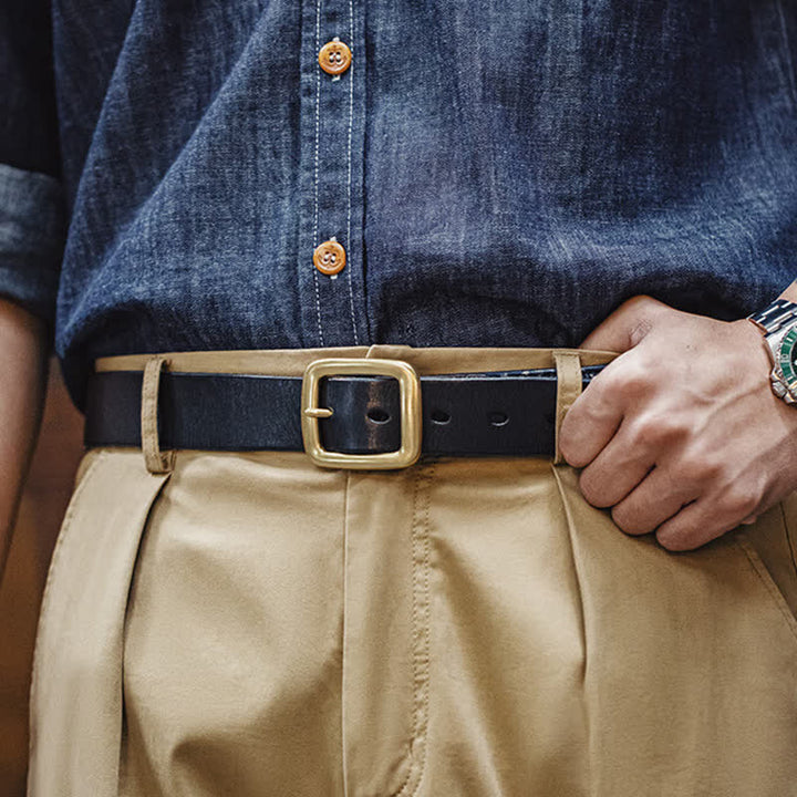 Ceinture en cuir à imprimé floral rétro pour homme