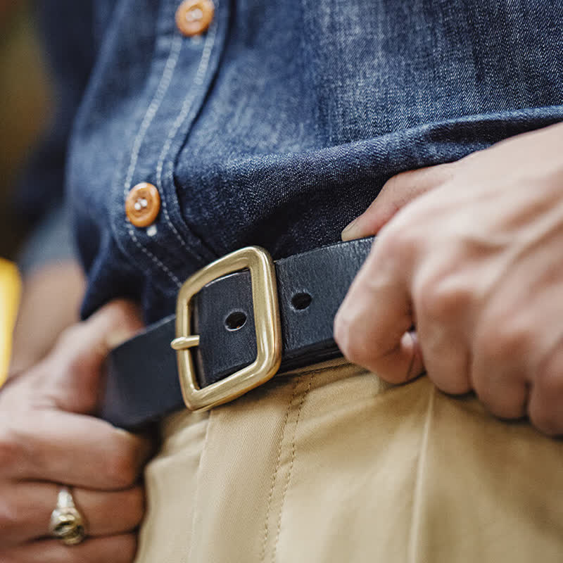 Ceinture en cuir à imprimé floral rétro pour homme