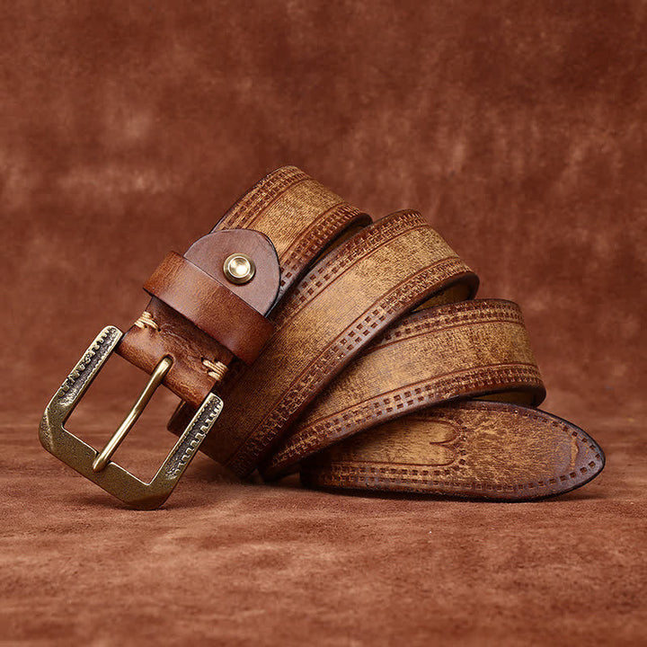 Ceinture en cuir pour homme, style jean décontracté et rétro