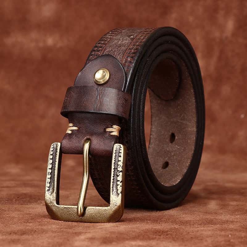 Ceinture en cuir pour homme, style jean décontracté et rétro