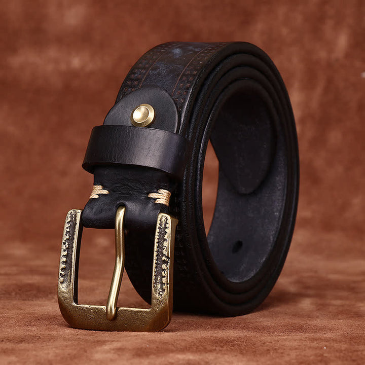 Ceinture en cuir pour homme, style jean décontracté et rétro