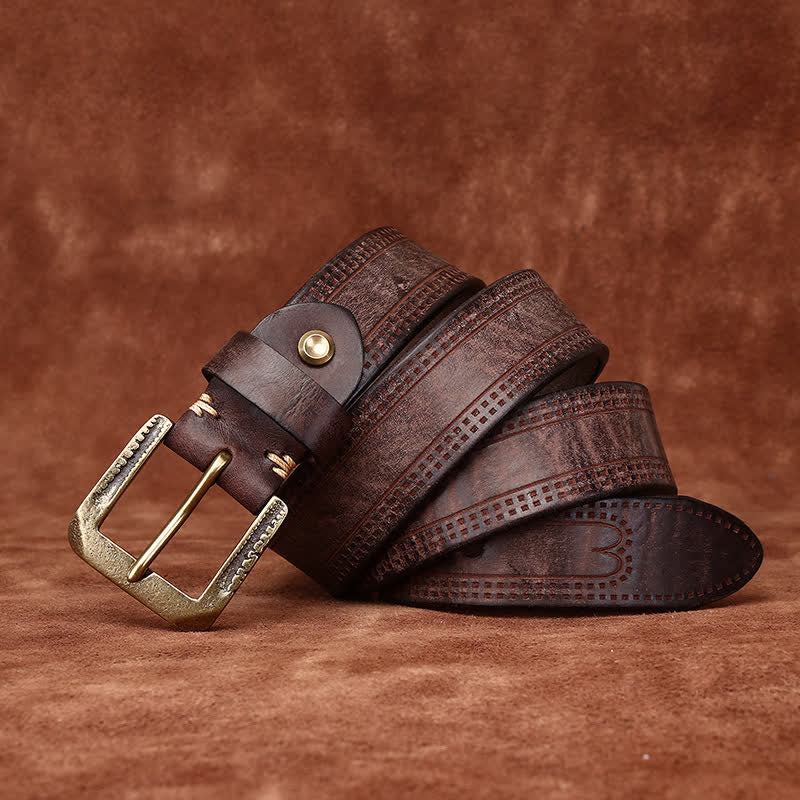 Ceinture en cuir pour homme, style jean décontracté et rétro