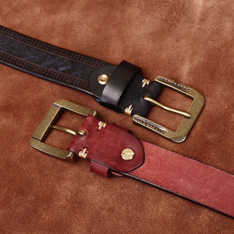 Ceinture en cuir pour homme, style jean décontracté et rétro