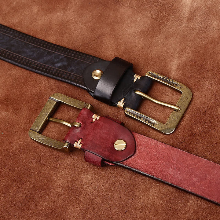 Ceinture en cuir pour homme, style jean décontracté et rétro