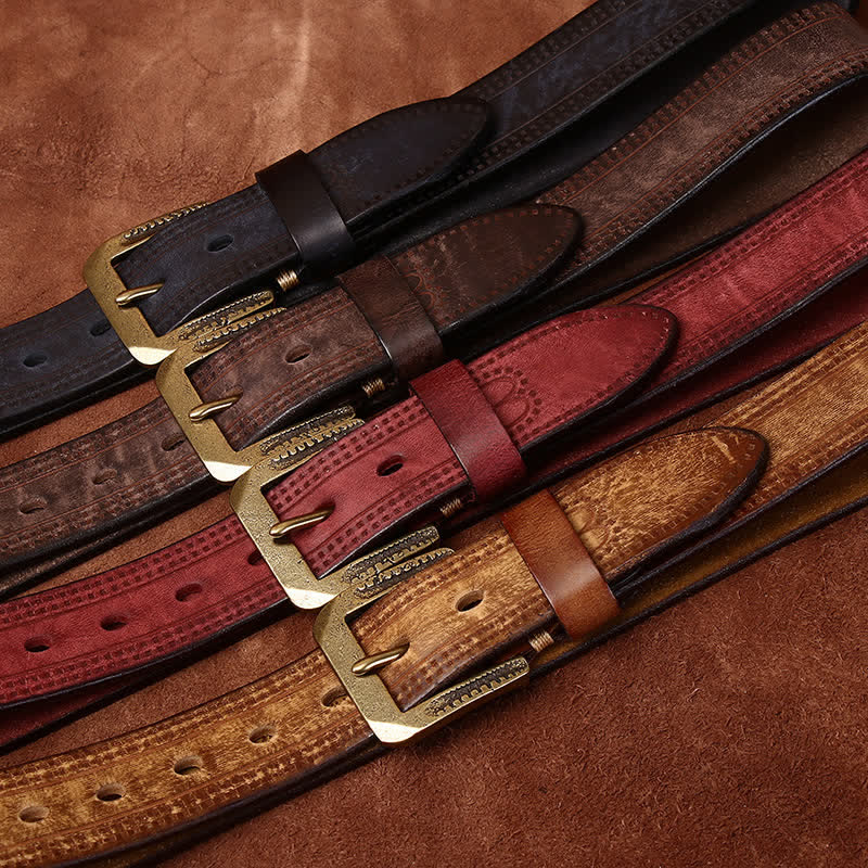 Ceinture en cuir pour homme, style jean décontracté et rétro
