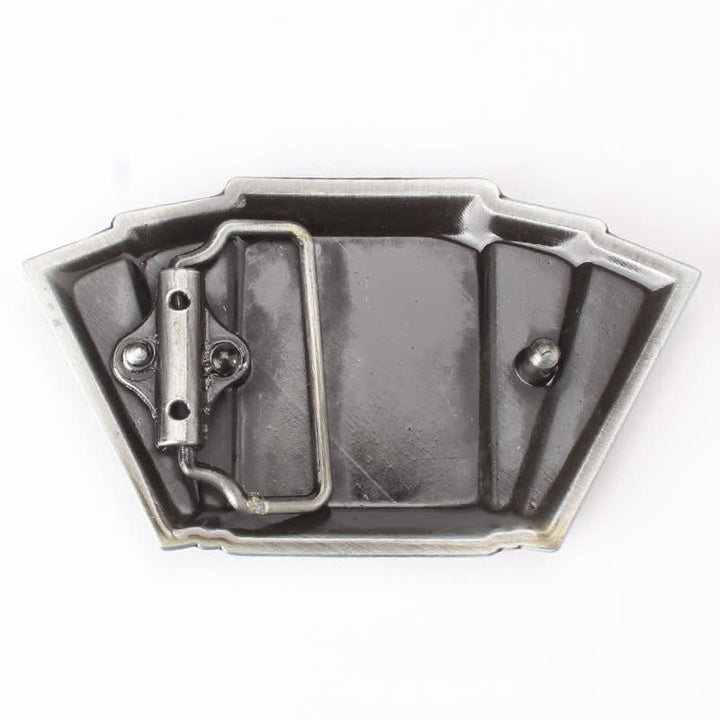 Ceinture en cuir à boucle pour homme avec motif de poker royal flush
