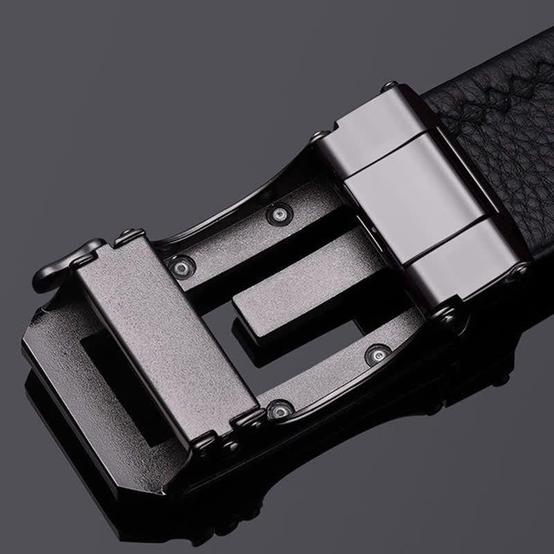Ceinture en cuir à boucle automatique creuse à imprimé crocodile pour homme