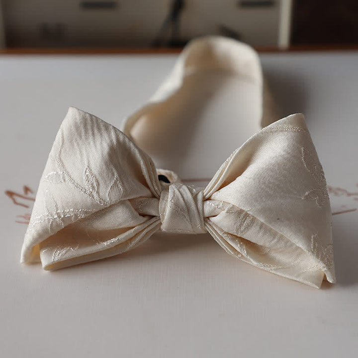 Nœud papillon élégant de couleur unie blanc ivoire pour homme