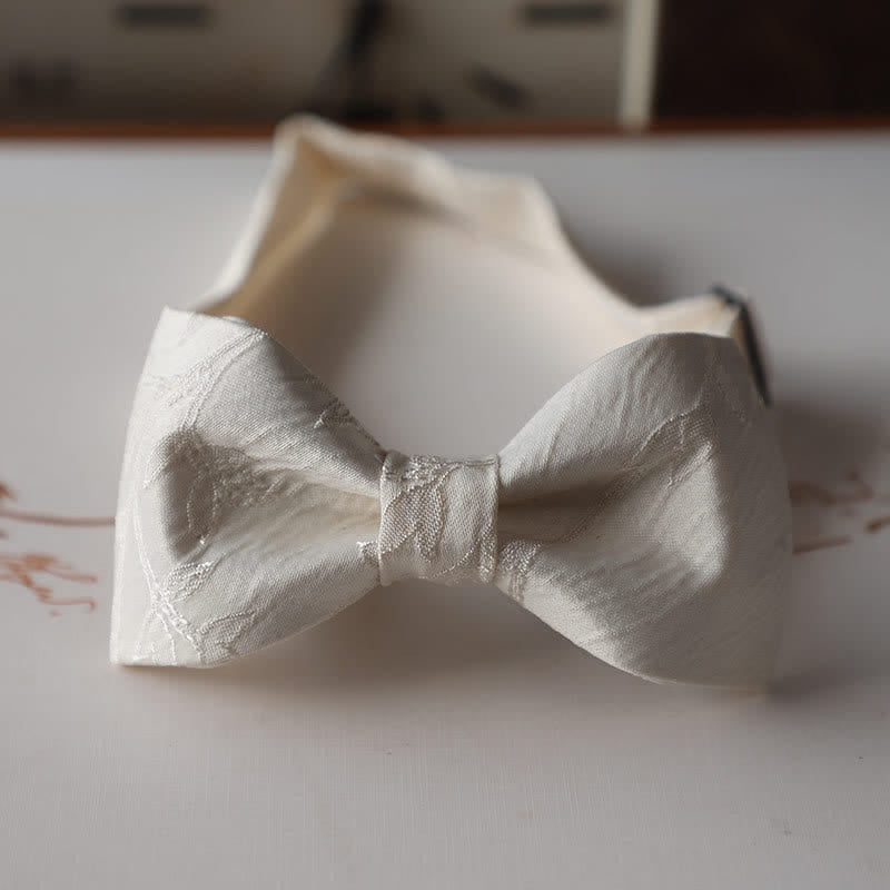 Nœud papillon élégant de couleur unie blanc ivoire pour homme