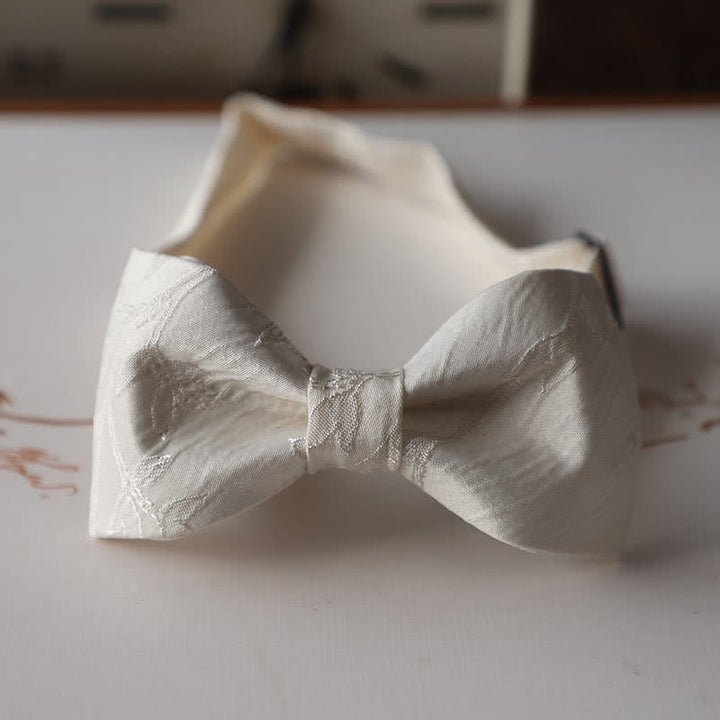 Nœud papillon élégant de couleur unie blanc ivoire pour homme