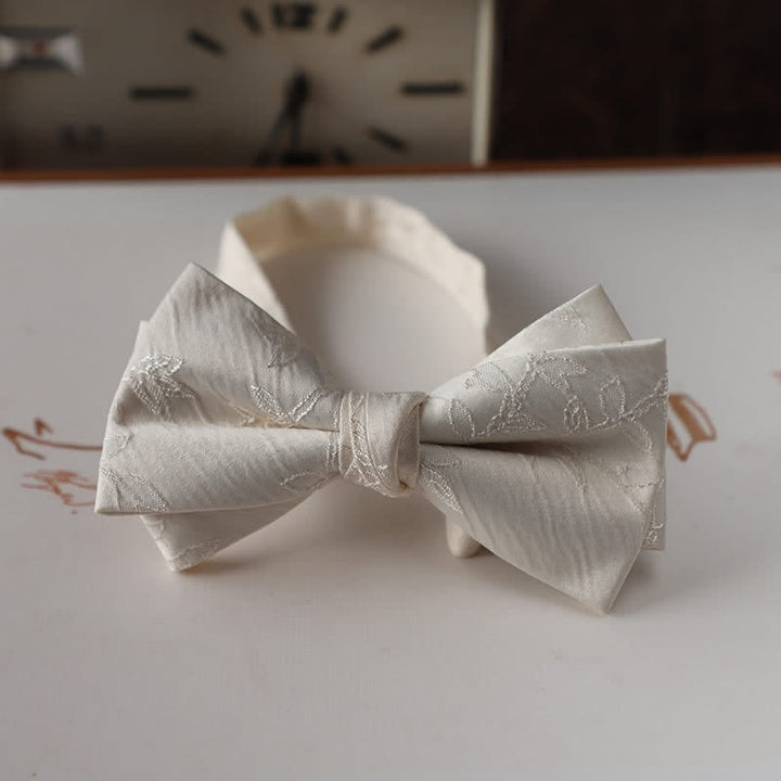 Nœud papillon élégant de couleur unie blanc ivoire pour homme