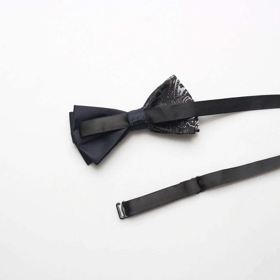Nœud papillon noir à imprimé cachemire pour homme