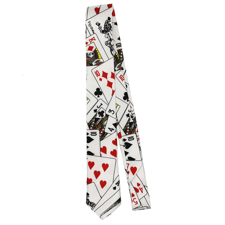 Cravate à thème de cartes à jouer au poker pour hommes