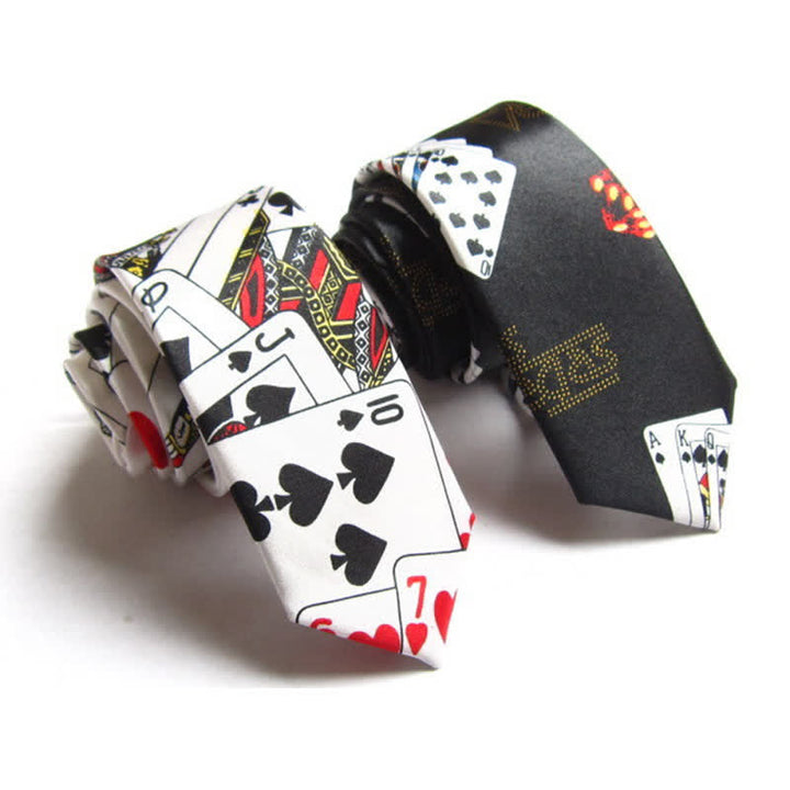 Cravate à thème de cartes à jouer au poker pour hommes
